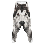 Hand Drawn Alaskan Malamute Print Hammer Pants