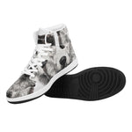 Hand Drawn Alaskan Malamute Print High Top Leather Sneakers