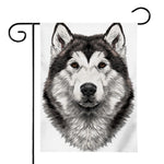 Hand Drawn Alaskan Malamute Print House Flag