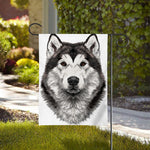 Hand Drawn Alaskan Malamute Print House Flag