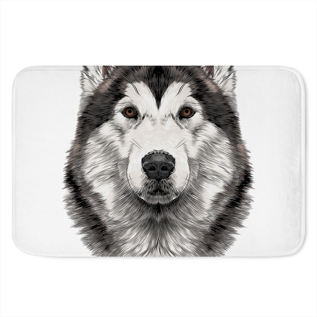 Hand Drawn Alaskan Malamute Print Indoor Door Mat