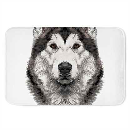 Hand Drawn Alaskan Malamute Print Indoor Door Mat