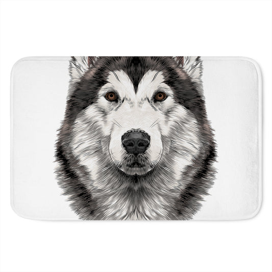 Hand Drawn Alaskan Malamute Print Indoor Door Mat
