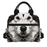 Hand Drawn Alaskan Malamute Print Insulated Lunch Bag