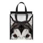 Hand Drawn Alaskan Malamute Print Insulated Lunch Tote