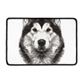 Hand Drawn Alaskan Malamute Print Kitchen Mat