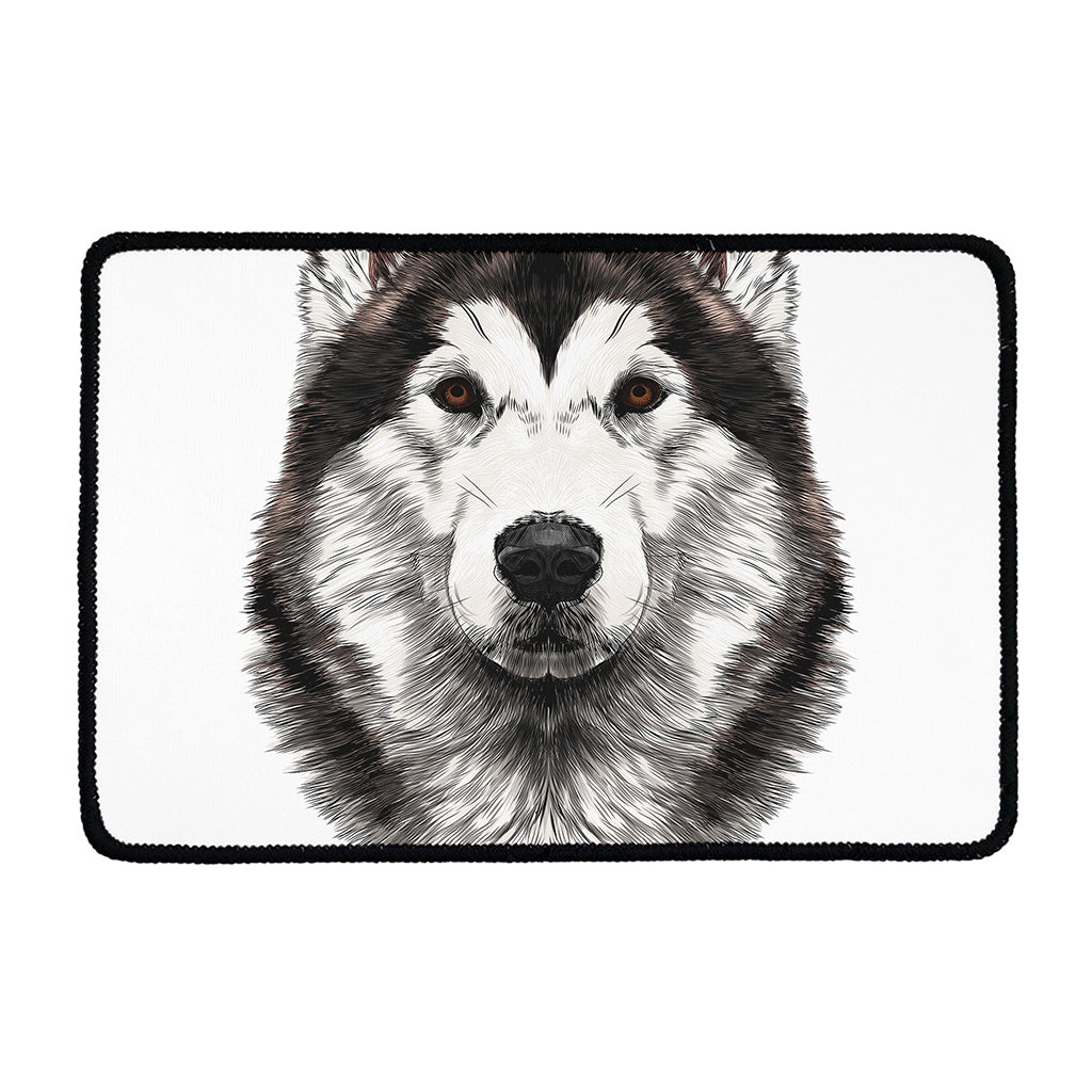 Hand Drawn Alaskan Malamute Print Kitchen Mat