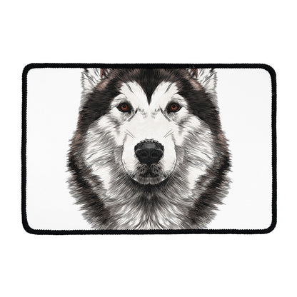 Hand Drawn Alaskan Malamute Print Kitchen Mat