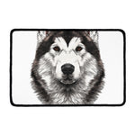 Hand Drawn Alaskan Malamute Print Kitchen Mat