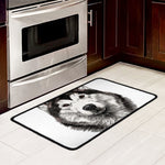 Hand Drawn Alaskan Malamute Print Kitchen Mat