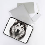 Hand Drawn Alaskan Malamute Print Laptop Sleeve