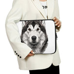 Hand Drawn Alaskan Malamute Print Laptop Sleeve