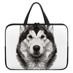 Hand Drawn Alaskan Malamute Print Laptop Sleeve With Handle