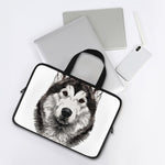 Hand Drawn Alaskan Malamute Print Laptop Sleeve With Handle