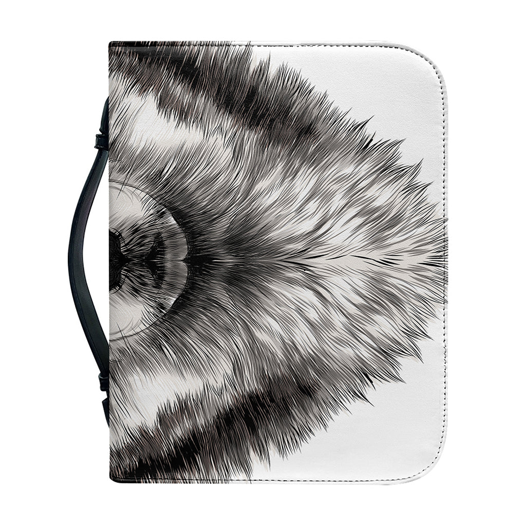Hand Drawn Alaskan Malamute Print Leather Bible Cover