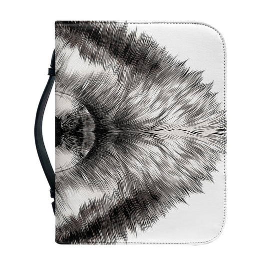 Hand Drawn Alaskan Malamute Print Leather Bible Cover