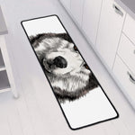 Hand Drawn Alaskan Malamute Print Long Kitchen Mat