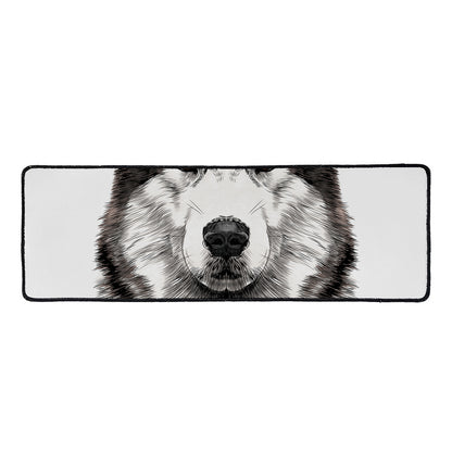 Hand Drawn Alaskan Malamute Print Long Kitchen Mat