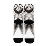 Hand Drawn Alaskan Malamute Print Long Socks