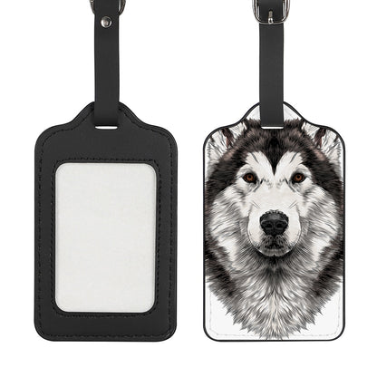 Hand Drawn Alaskan Malamute Print Luggage Tag