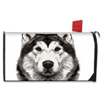Hand Drawn Alaskan Malamute Print Mailbox Cover