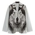Hand Drawn Alaskan Malamute Print Men's Blazer