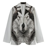 Hand Drawn Alaskan Malamute Print Men's Blazer