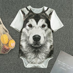 Hand Drawn Alaskan Malamute Print Men's Bodysuit