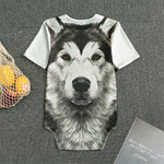 Hand Drawn Alaskan Malamute Print Men's Bodysuit