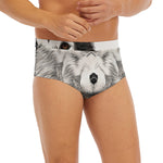 Hand Drawn Alaskan Malamute Print Men's Briefs