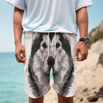 Hand Drawn Alaskan Malamute Print Men's Cargo Shorts