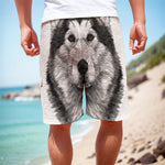 Hand Drawn Alaskan Malamute Print Men's Cargo Shorts