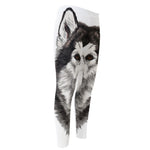 Hand Drawn Alaskan Malamute Print Men's Compression Pants