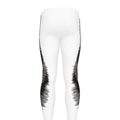 Hand Drawn Alaskan Malamute Print Men's leggings