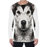 Hand Drawn Alaskan Malamute Print Men's Long Sleeve T-Shirt