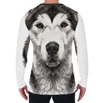 Hand Drawn Alaskan Malamute Print Men's Long Sleeve T-Shirt