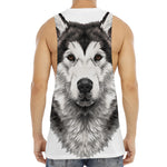 Hand Drawn Alaskan Malamute Print Men's Muscle Tank Top