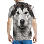 Hand Drawn Alaskan Malamute Print Men's Polo Shirt