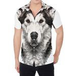 Hand Drawn Alaskan Malamute Print Men's Shirt