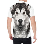 Hand Drawn Alaskan Malamute Print Men's Shirt