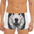 Hand Drawn Alaskan Malamute Print Men's Short Boxer Briefs