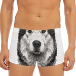 Hand Drawn Alaskan Malamute Print Men's Short Boxer Briefs