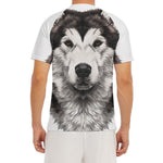 Hand Drawn Alaskan Malamute Print Men's Short Sleeve Rash Guard