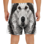 Hand Drawn Alaskan Malamute Print Men's Split Running Shorts