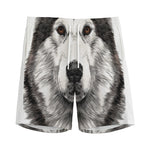 Hand Drawn Alaskan Malamute Print Men's Sports Shorts