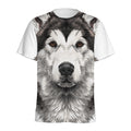 Hand Drawn Alaskan Malamute Print Men's Athletic T-Shirt