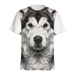 Hand Drawn Alaskan Malamute Print Men's Sports T-Shirt