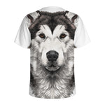 Hand Drawn Alaskan Malamute Print Men's Sports T-Shirt