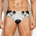 Hand Drawn Alaskan Malamute Print Men's Swim Briefs