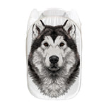 Hand Drawn Alaskan Malamute Print Mesh Laundry Hamper
